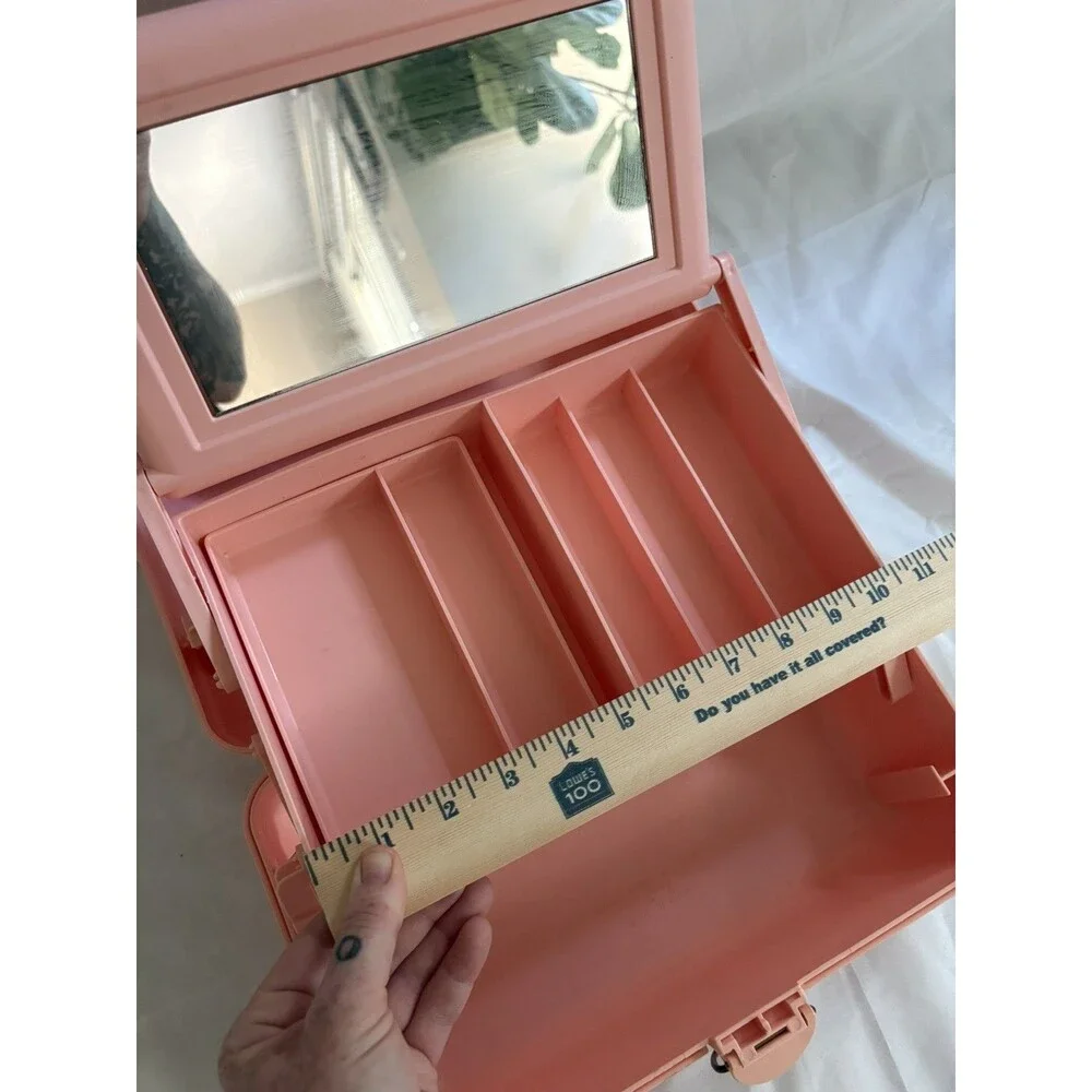 Vintage 90s Pink Caboodles Makeup Jewelry Carrying Case #2425 Organizer Y2K